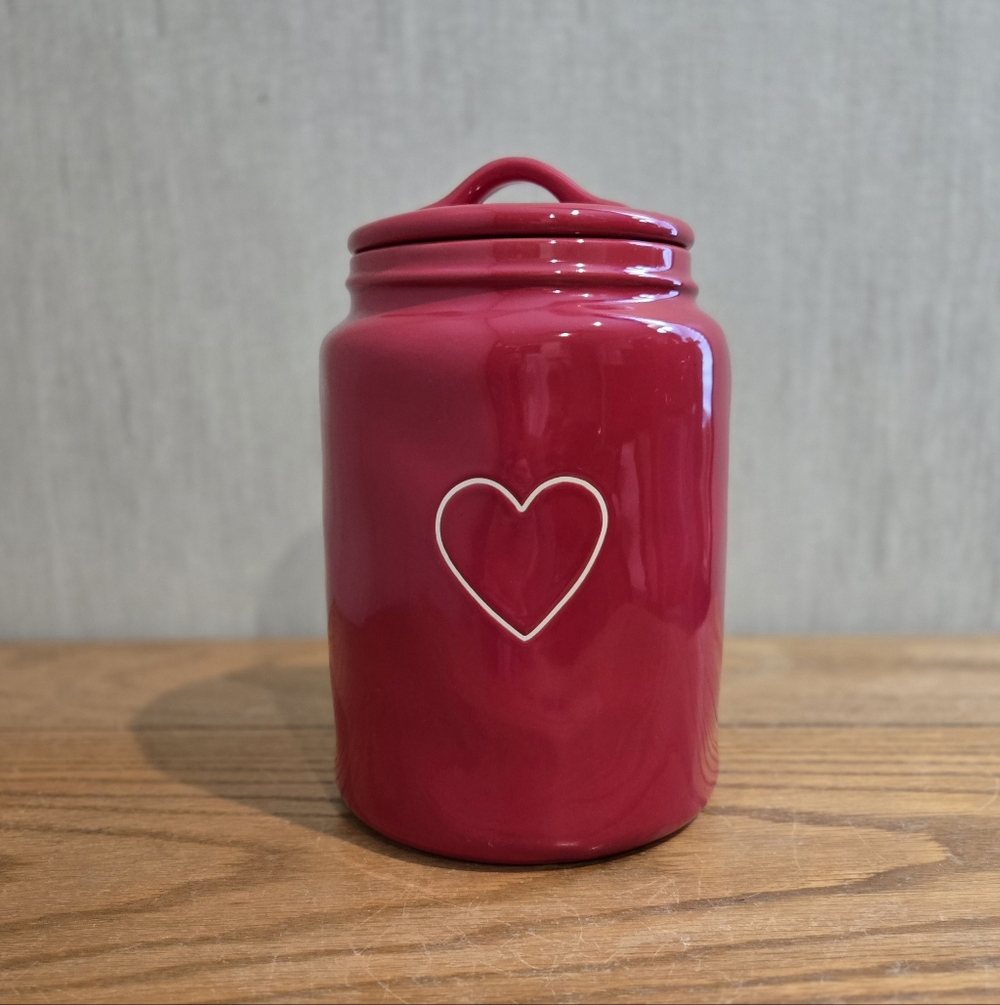 Rae Dunn Large Red Heart Canister